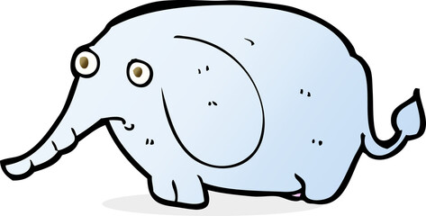 cartoon sad little elephant
