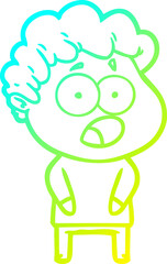 Obraz premium cold gradient line drawing cartoon shocked man