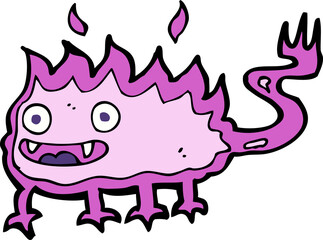cartoon little fire demon