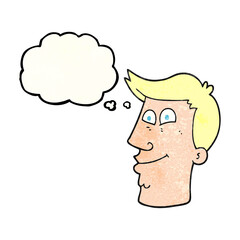 thought bubble textured cartoon male face