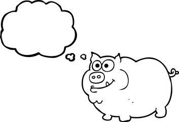 thought bubble cartoon pig