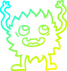 cold gradient line drawing cartoon funny furry monster