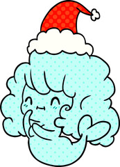 christmas cartoon of kawaii ghost