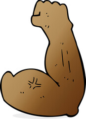 flexing strong arm cartoon