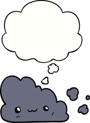 Fototapeta premium cute cartoon cloud and thought bubble