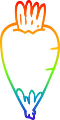 rainbow gradient line drawing cartoon root vegetable