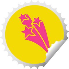 Obraz premium circular peeling sticker cartoon shooting stars