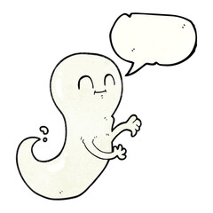 speech bubble textured cartoon ghost