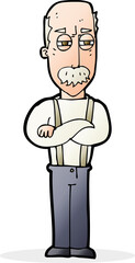 cartoon annoyed old man