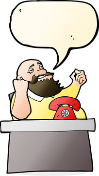 recommend clip art: cartoon arrogant boss man with speech bubble