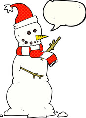 comic book speech bubble cartoon snowman