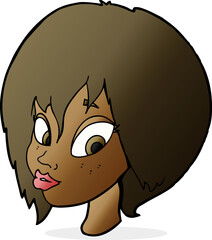 cartoon pretty female face pouting