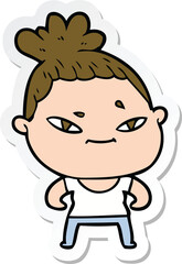 Obraz premium sticker of a cartoon woman