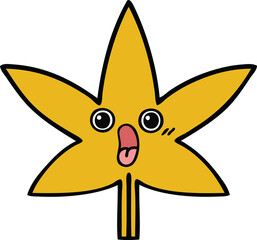 cute cartoon autumnal leaf