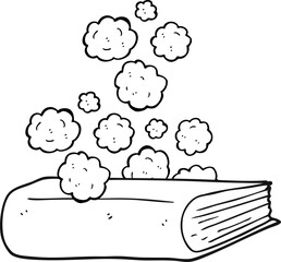black and white cartoon old book