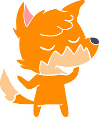 friendly flat color style cartoon fox
