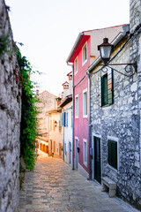 Golden Sunset Peaks Through Narrow Street