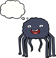 Obraz premium cartoon spider with thought bubble