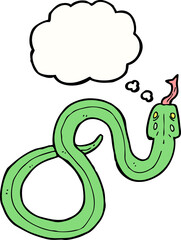 cartoon snake with thought bubble