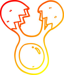 warm gradient line drawing cartoon cracked egg