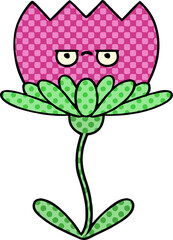 comic book style cartoon flower
