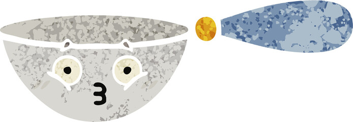 retro illustration style cartoon measuring spoon