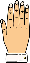 traditional tattoo of a hand