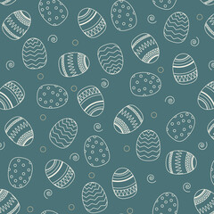 seamless pattern with easter eggs turquoise 