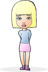 cartoon serious girl