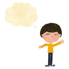 cartoon mean man with thought bubble