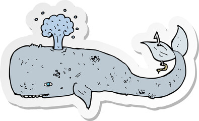 sticker of a cartoon whale