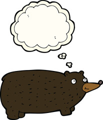 funny cartoon bear with thought bubble