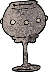 grunge textured illustration cartoon metal goblet