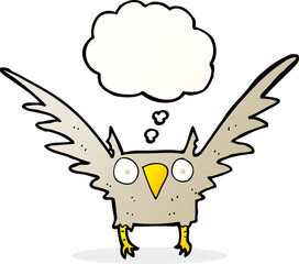 cartoon owl with thought bubble