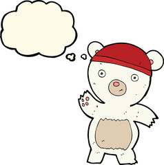 cute cartoon polar bear with thought bubble