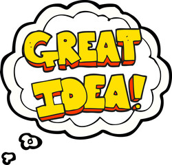 thought bubble cartoon GREAT IDEA symbol