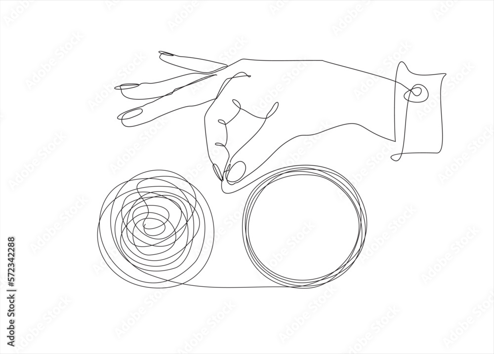Poster chaos and order abstract minimalist concept vector illustration. metaphor of disorganized difficult 