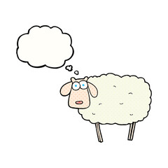 thought bubble cartoon sheep