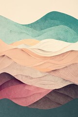 Abstract painting. boho minimal vector 2d, pastel colours, muted colours, background. Generative AI.