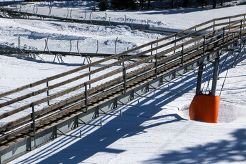 Bob on the tracks alpine coaster at the ski resort.