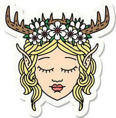 elf druid character face sticker