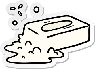 sticker cartoon doodle of a bubbled soap