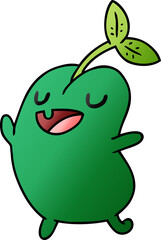 gradient cartoon kawaii cute sprouting bean