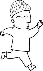 cartoon man wearing hat