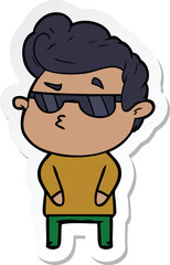 sticker of a cartoon cool guy