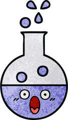 retro grunge texture cartoon test tube