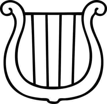 recommend clip art: line drawing cartoon traditional harp