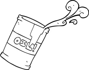 black and white cartoon oil drum
