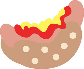 hotdog with ketchup and mustard