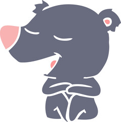 flat color style cartoon bear